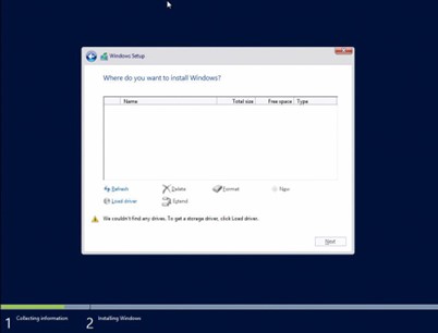 Windows* Setup Screen