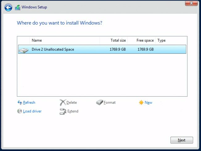 RAID Volume Ready for Operating System Installation
