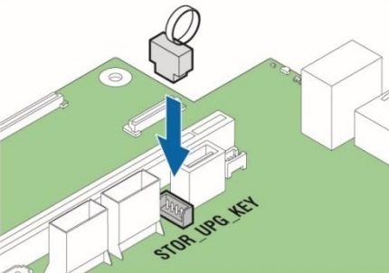 Installing the Intel® VROC Hardware Key on the Server Board Header