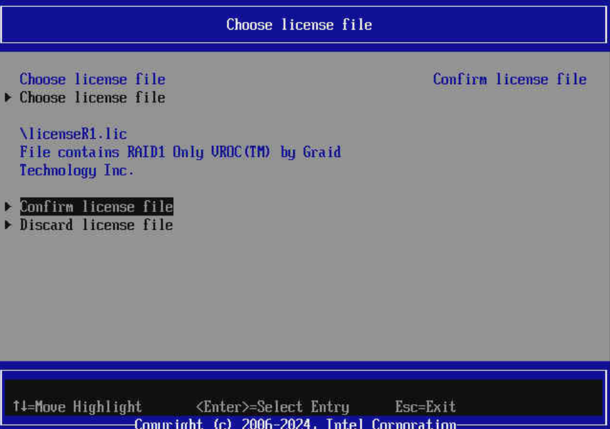 Confirm license file