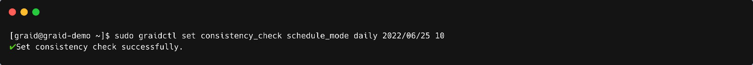 Consistency Check Schedule Output