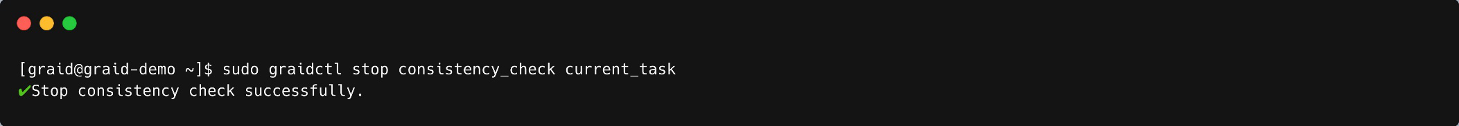 Consistency Check Stop Output