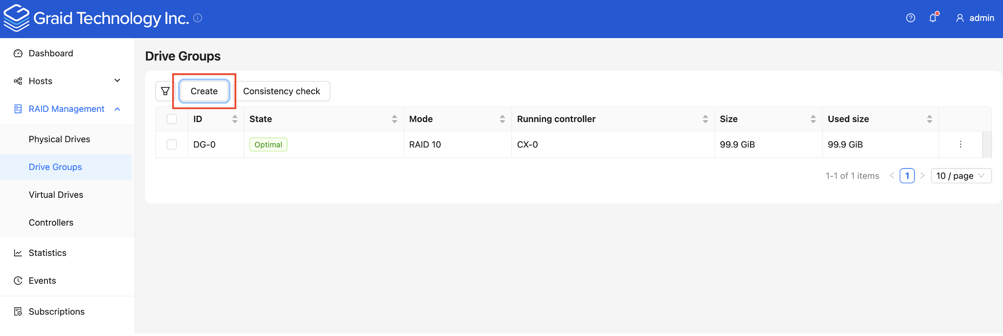 Create drive group