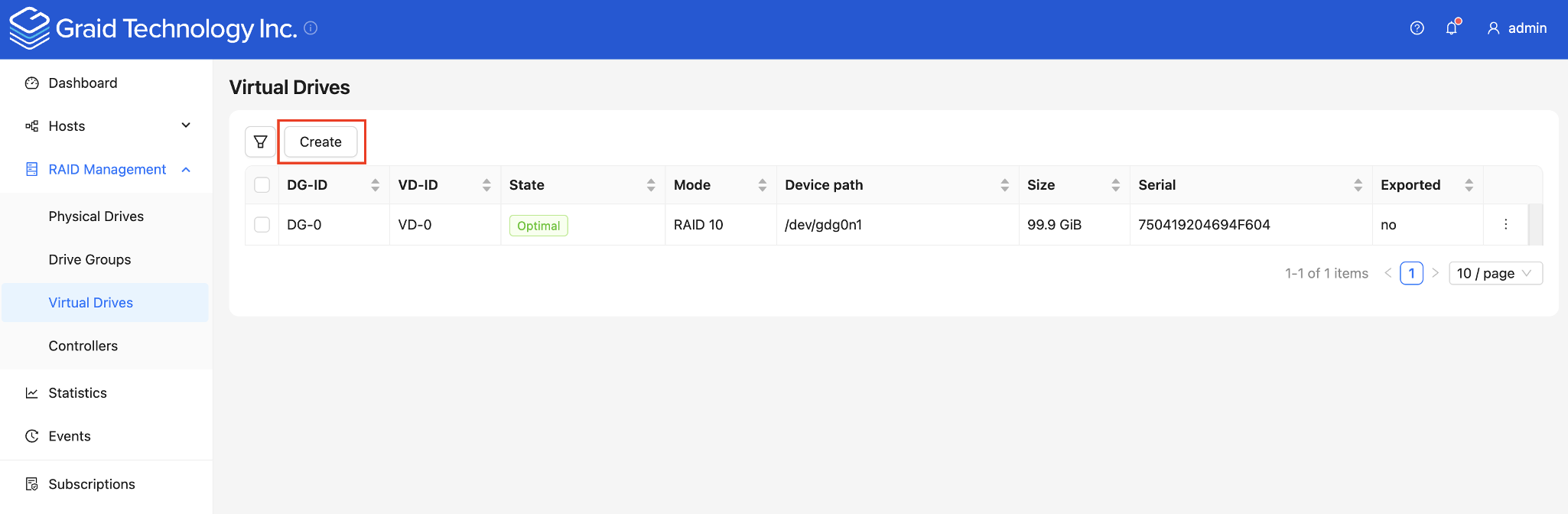 Create virtual drive