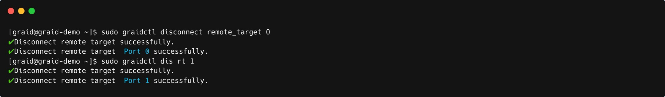 Disconnect Remote Target Output