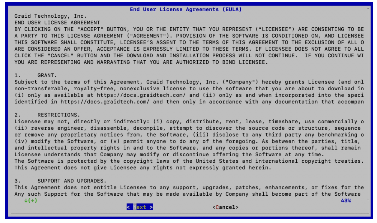 Driver EULA page