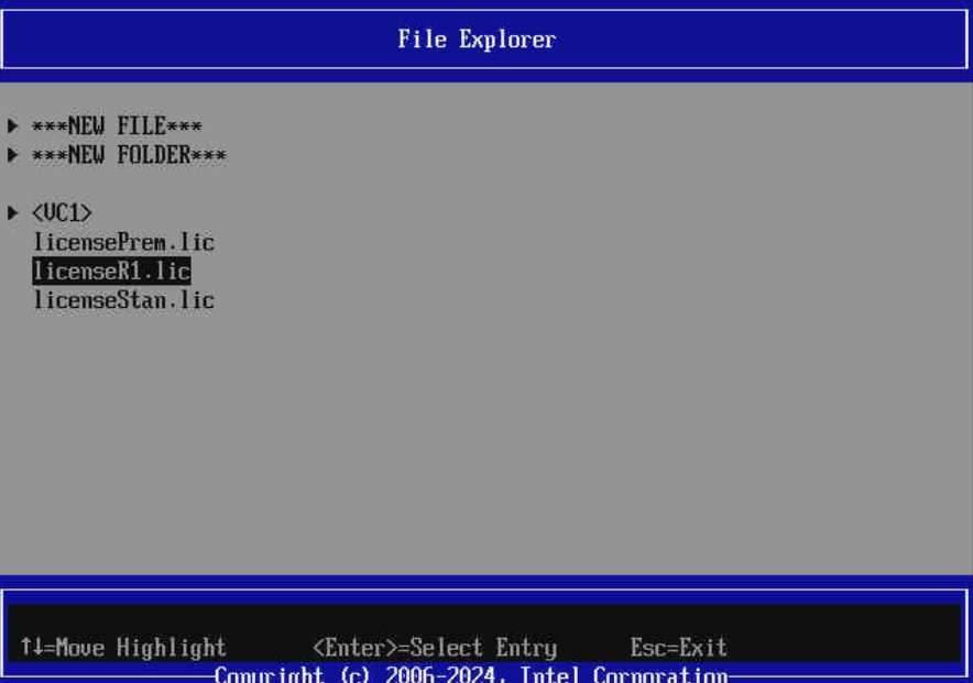 Choose license file