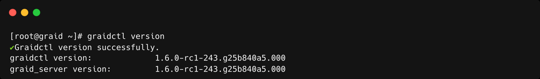 Graidctl Version Output