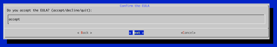 Installer License Acceptance Screen