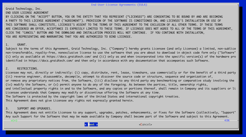 Installer License Agreement Screen