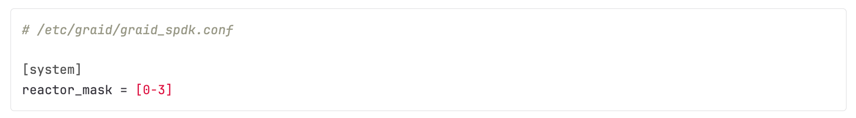 Integrated SPDK Service Reactor Mask Config