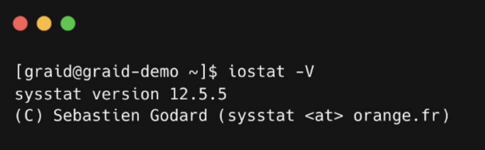 iostat Version Output