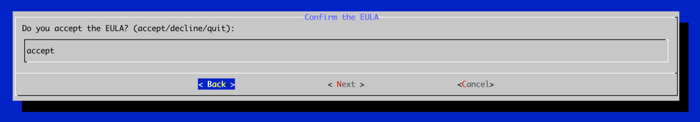 Manual Installer License Acceptance Screen