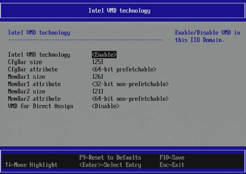 PCI Express # Intel VMD enabling