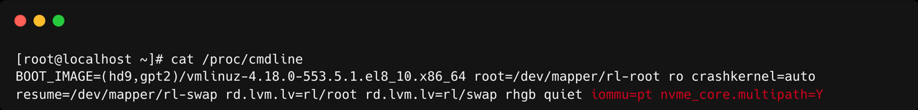 RHEL 8 GRUB cmdline Example