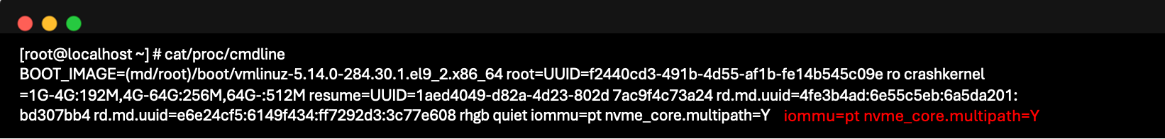 RHEL 9 GRUB cmdline Example