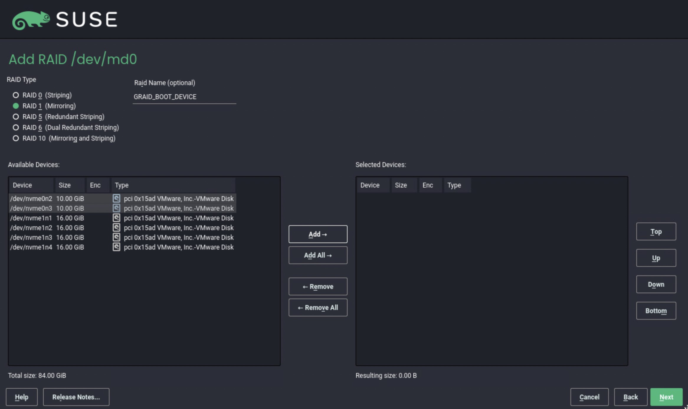 SLES Add RAID1 Mirroring