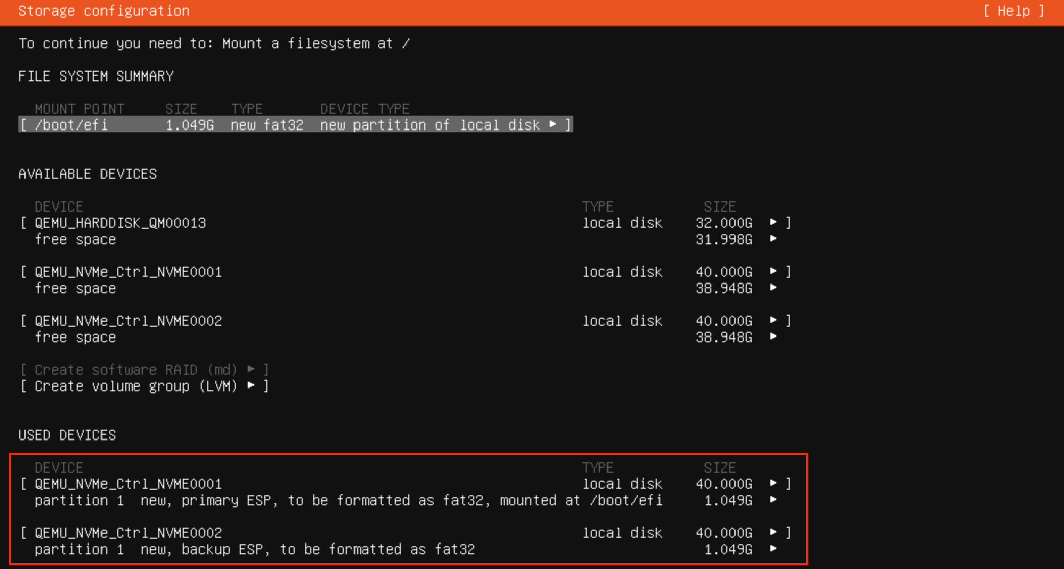 Ubuntu Add GPT Partition Menu