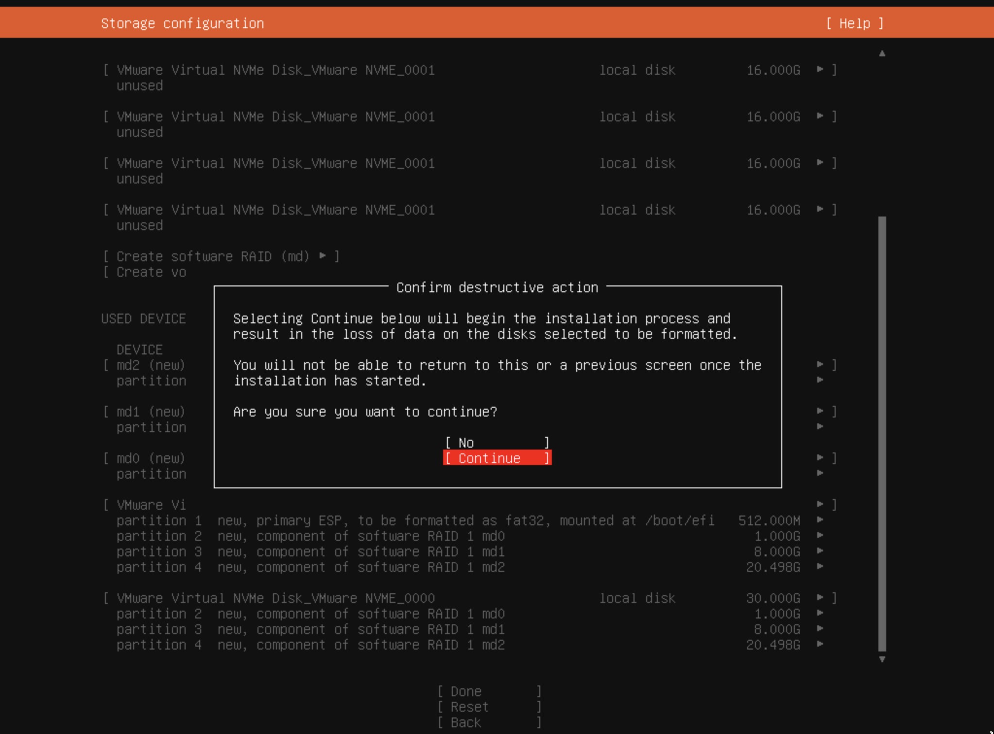 Ubuntu Partition Settings Applied