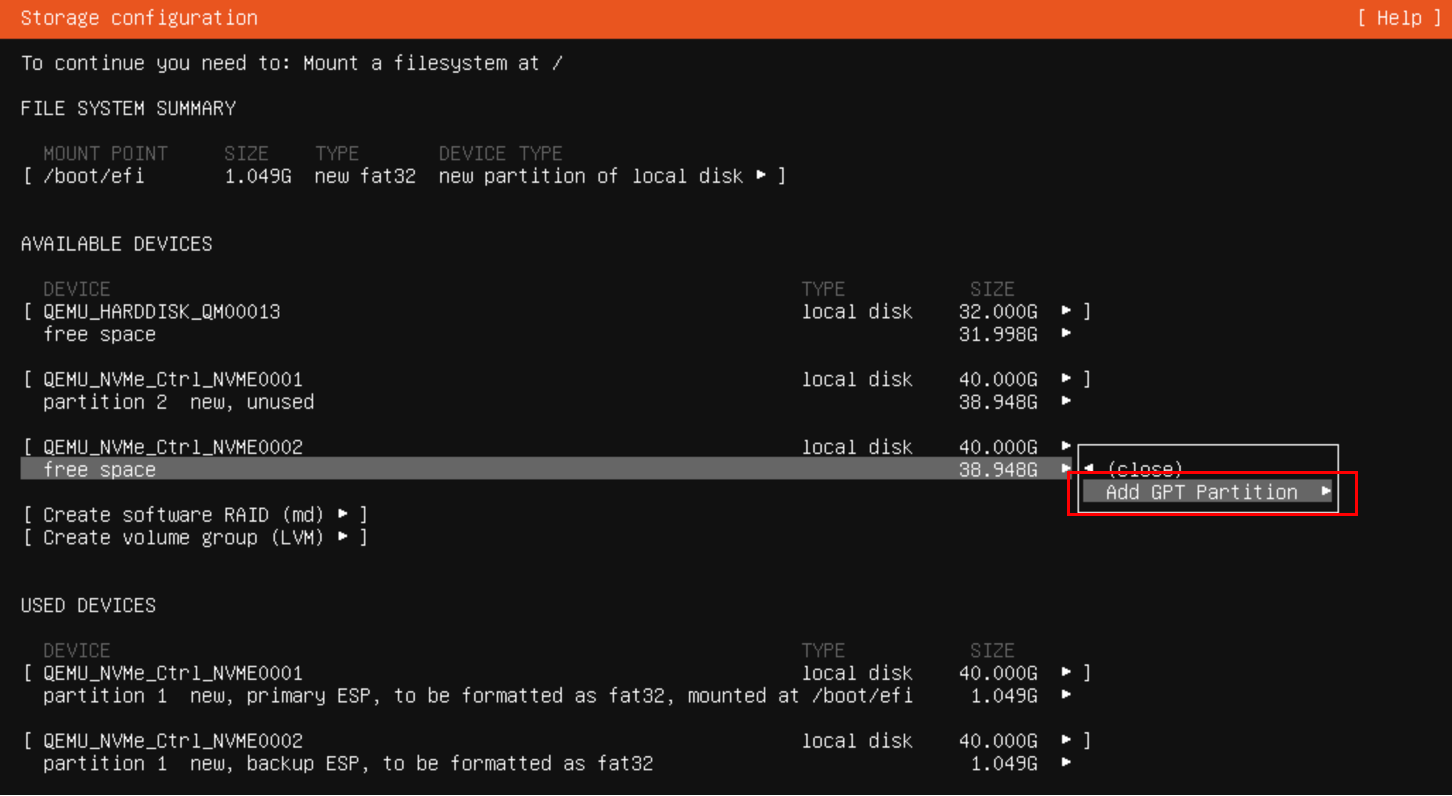 Ubuntu Second Drive Unformatted Partition